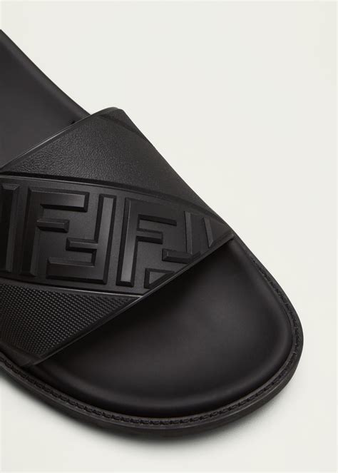 Fendi Men's FF Logo Slide Sandals 